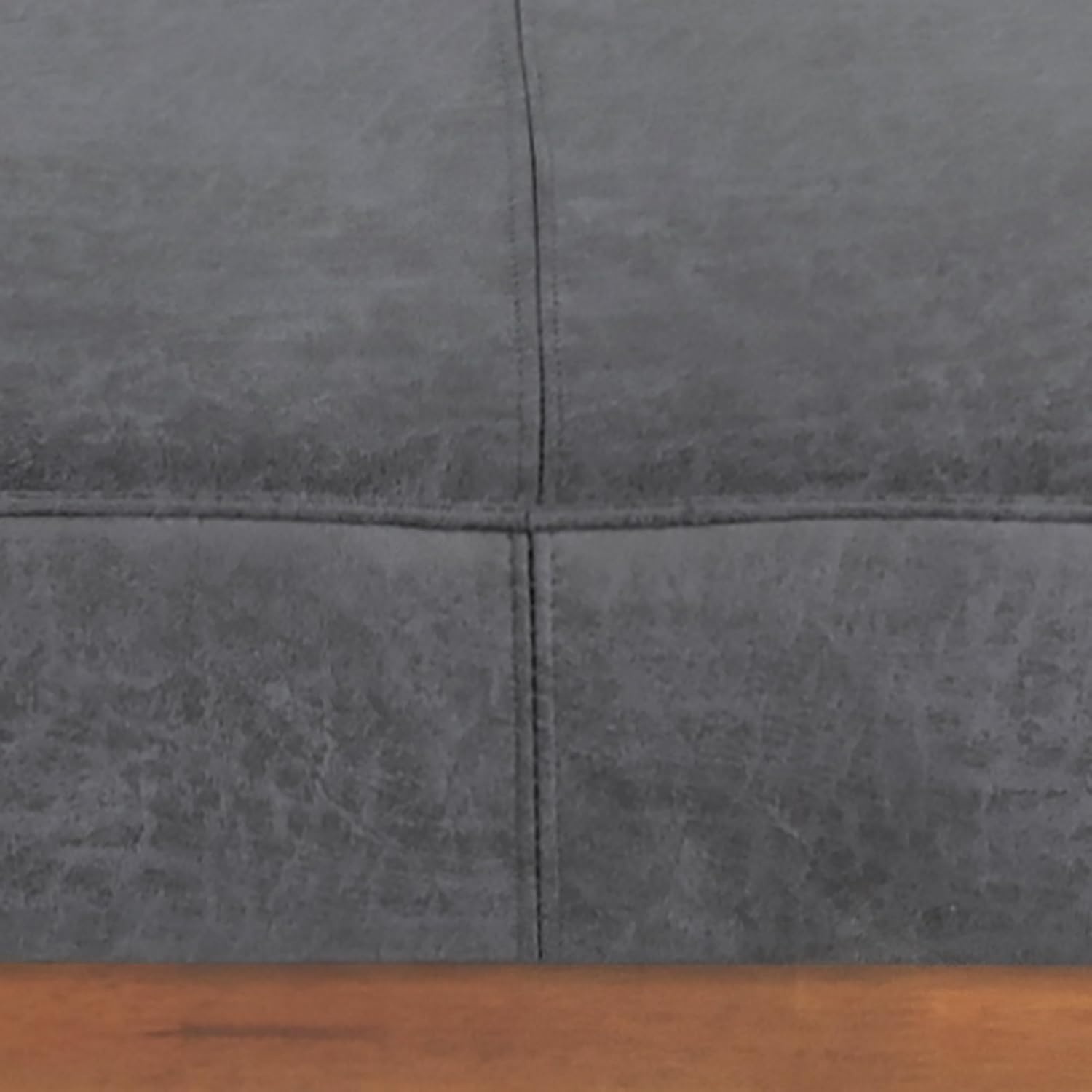 image:imageChristopher Knight Home Hillman Microfiber Cocktail Ottoman Bench Wood Frame Rectangular Upholstered Coffee Table Living RoomBedroomEntryway Sofa Extra Seat End of Bed Footstool Dark GrayWalnutDark Graywalnut