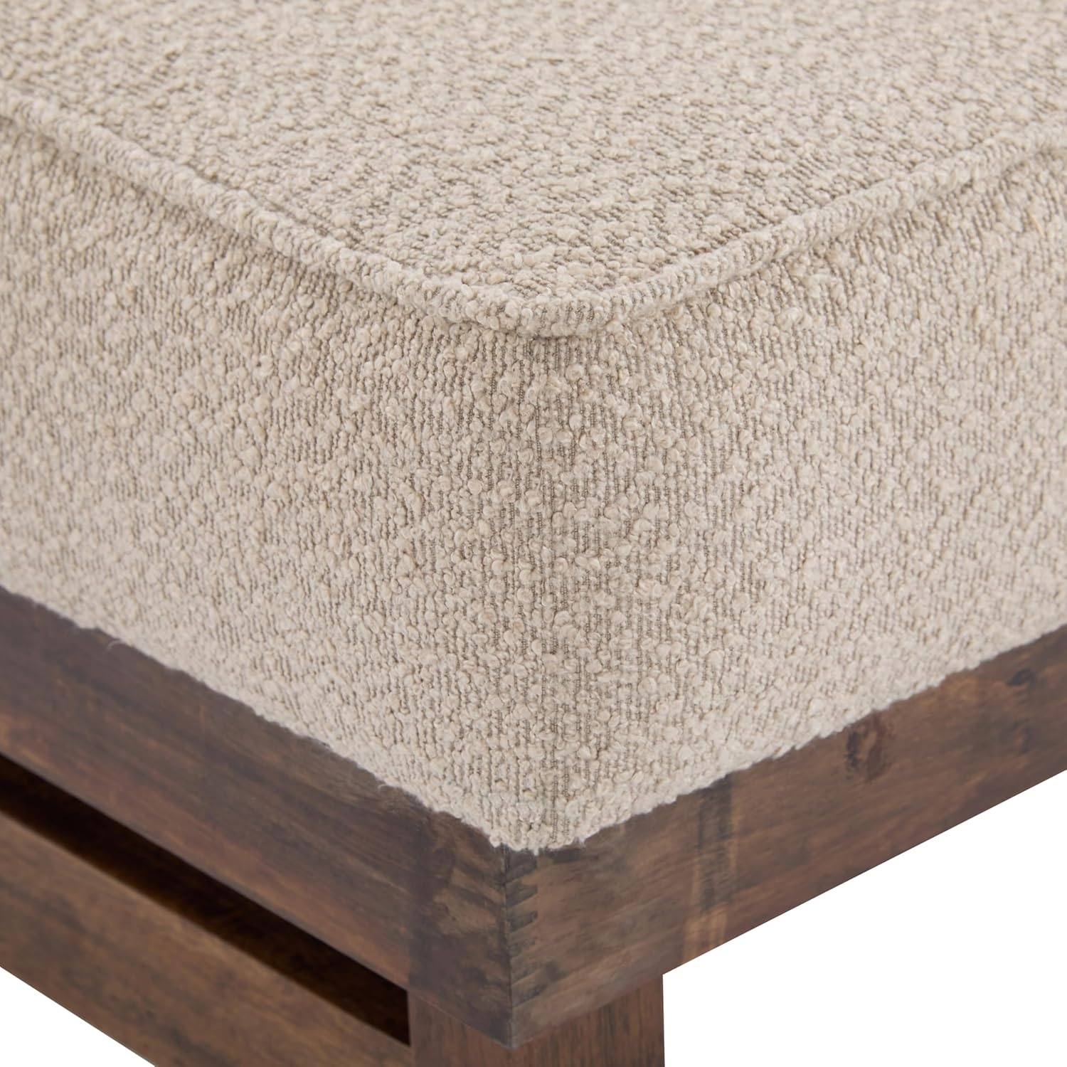 image:imageChristopher Knight Home Hillman Microfiber Cocktail Ottoman Bench Wood Frame Rectangular Upholstered Coffee Table Living RoomBedroomEntryway Sofa Extra Seat End of Bed Footstool Dark GrayWalnutLight Brown