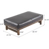 Christopher Knight Home Hillman Microfiber Cocktail Ottoman Bench, Wood Frame Rectangular Upholstered Coffee Table, Living Room/Bedroom/Entryway Sofa Extra Seat, End of Bed Footstool, Dark Gray+Walnut(Brown)