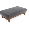 Christopher Knight Home Hillman Microfiber Cocktail Ottoman Bench, Wood Frame Rectangular Upholstered Coffee Table, Living Room/Bedroom/Entryway Sofa Extra Seat, End of Bed Footstool, Dark Gray+Walnut(Dark Gray+walnut)