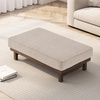 Christopher Knight Home Hillman Microfiber Cocktail Ottoman Bench, Wood Frame Rectangular Upholstered Coffee Table, Living Room/Bedroom/Entryway Sofa Extra Seat, End of Bed Footstool, Dark Gray+Walnut(Light Brown)