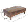 Christopher Knight Home Hillman Microfiber Cocktail Ottoman Bench, Wood Frame Rectangular Upholstered Coffee Table, Living Room/Bedroom/Entryway Sofa Extra Seat, End of Bed Footstool, Dark Gray+Walnut(Brown + Walnut)