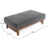 Christopher Knight Home Hillman Microfiber Cocktail Ottoman Bench, Wood Frame Rectangular Upholstered Coffee Table, Living Room/Bedroom/Entryway Sofa Extra Seat, End of Bed Footstool, Dark Gray+Walnut(Dark Gray+walnut)