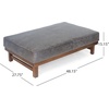 Christopher Knight Home Hillman Microfiber Cocktail Ottoman Bench, Wood Frame Rectangular Upholstered Coffee Table, Living Room/Bedroom/Entryway Sofa Extra Seat, End of Bed Footstool, Dark Gray+Walnut(Slate + Walnut)