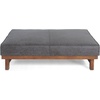 Christopher Knight Home Hillman Microfiber Cocktail Ottoman Bench, Wood Frame Rectangular Upholstered Coffee Table, Living Room/Bedroom/Entryway Sofa Extra Seat, End of Bed Footstool, Dark Gray+Walnut(Dark Gray+walnut)