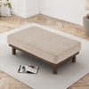Christopher Knight Home Hillman Microfiber Cocktail Ottoman Bench, Wood Frame Rectangular Upholstered Coffee Table, Living Room/Bedroom/Entryway Sofa Extra Seat, End of Bed Footstool, Dark Gray+Walnut(Light Brown)