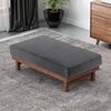 Christopher Knight Home Hillman Microfiber Cocktail Ottoman Bench, Wood Frame Rectangular Upholstered Coffee Table, Living Room/Bedroom/Entryway Sofa Extra Seat, End of Bed Footstool, Dark Gray+Walnut(Dark Gray+walnut)